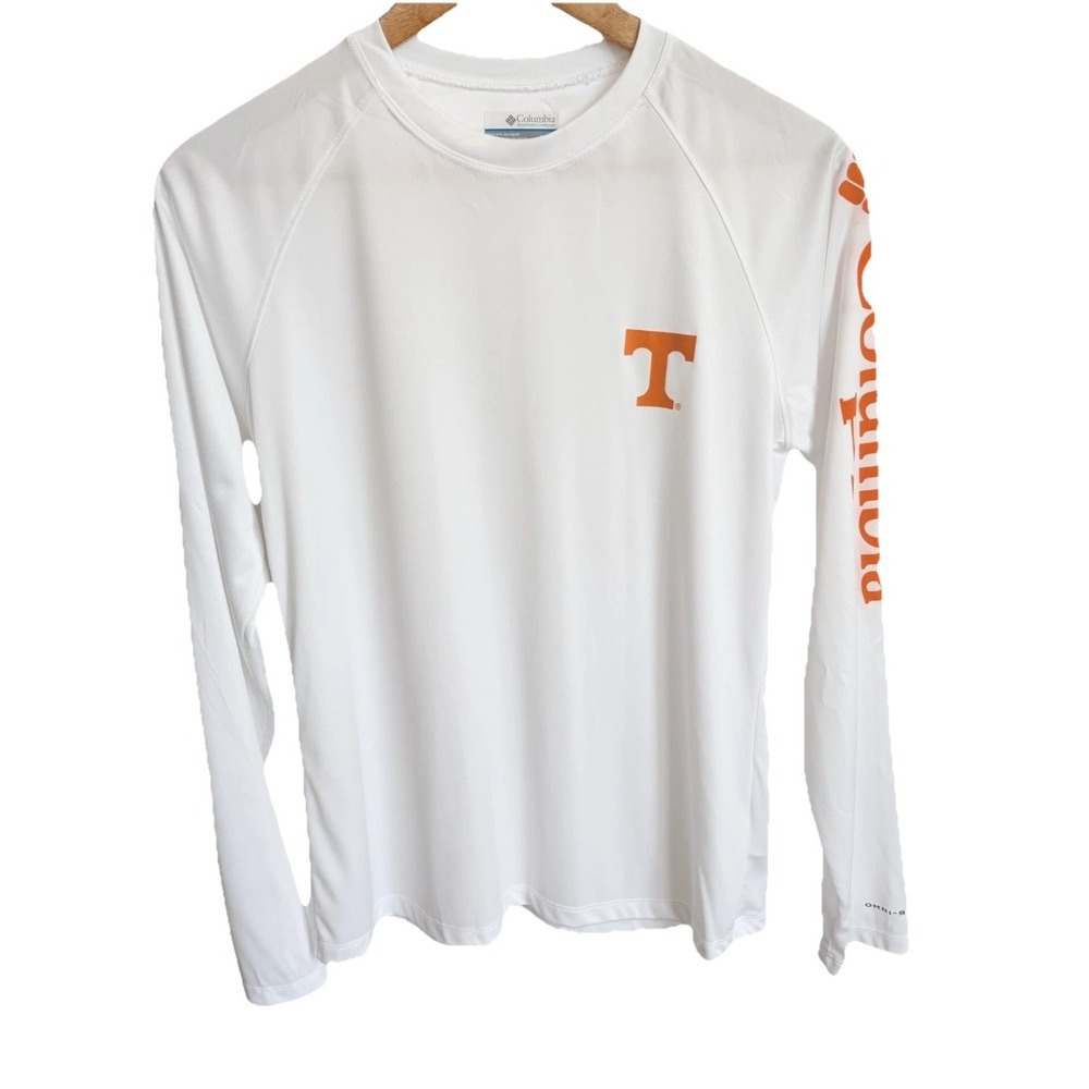 Columbia PFG Tennessee Volunteers White Long Sleeve Fishing Shirt Womens M UPF50